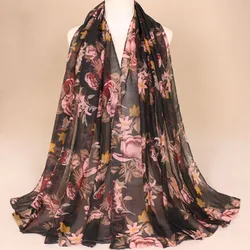 Wholesale African 100% Cotton Bali Voile Print Thin Breathable Multipurpose Scarf Shawls Scarves