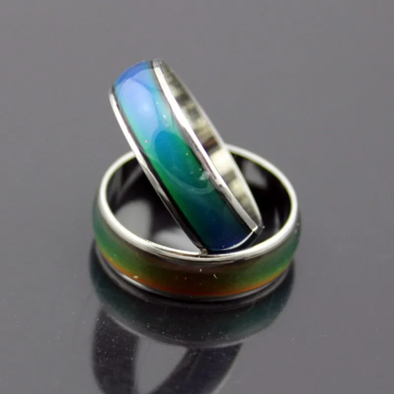 Stainless Ring Changing Color Mood Rings Feeling / Emotion Temperature Ring Wide 6mm Smart Jewelry Factory direct sale