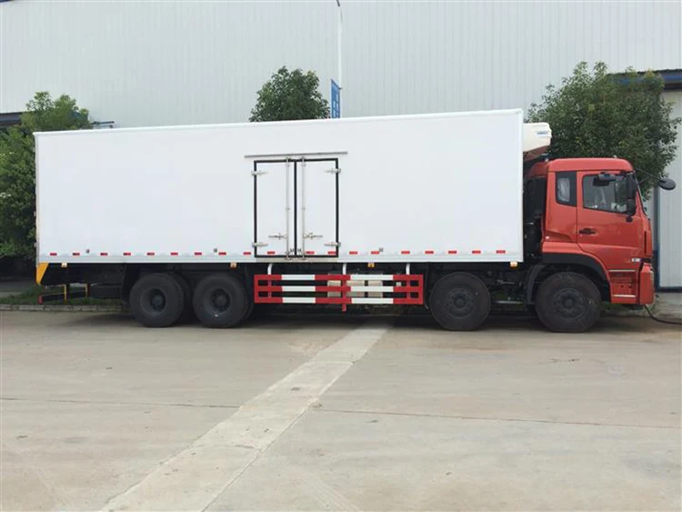 Dongfeng 8X4 350Hp 59.2M3 20 Ton Complicated Road Condition Lightweight Design Refrigerator Freezing Van Cargo Truck