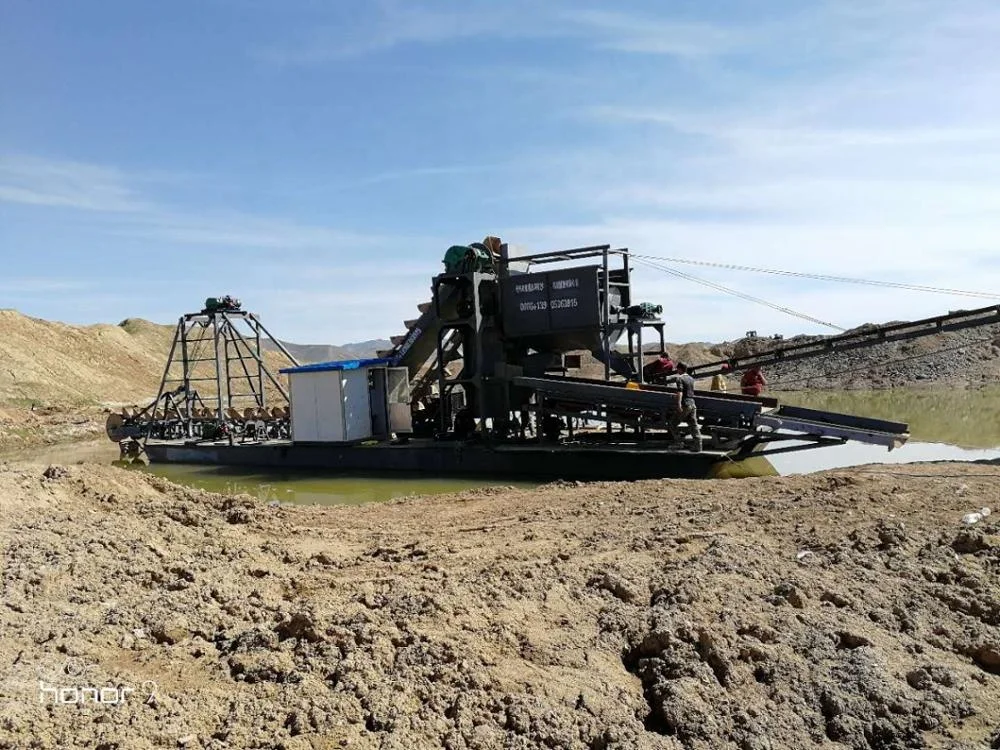 200m3/hour & dredge depth 25m  chain bucket gold dredger for sale