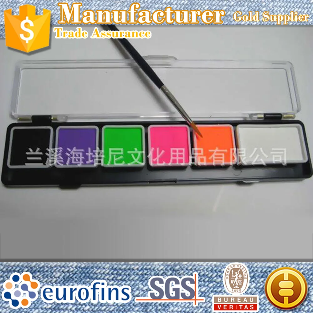 Custom color bulk chocolate non toxic not edible body paint with palette brush