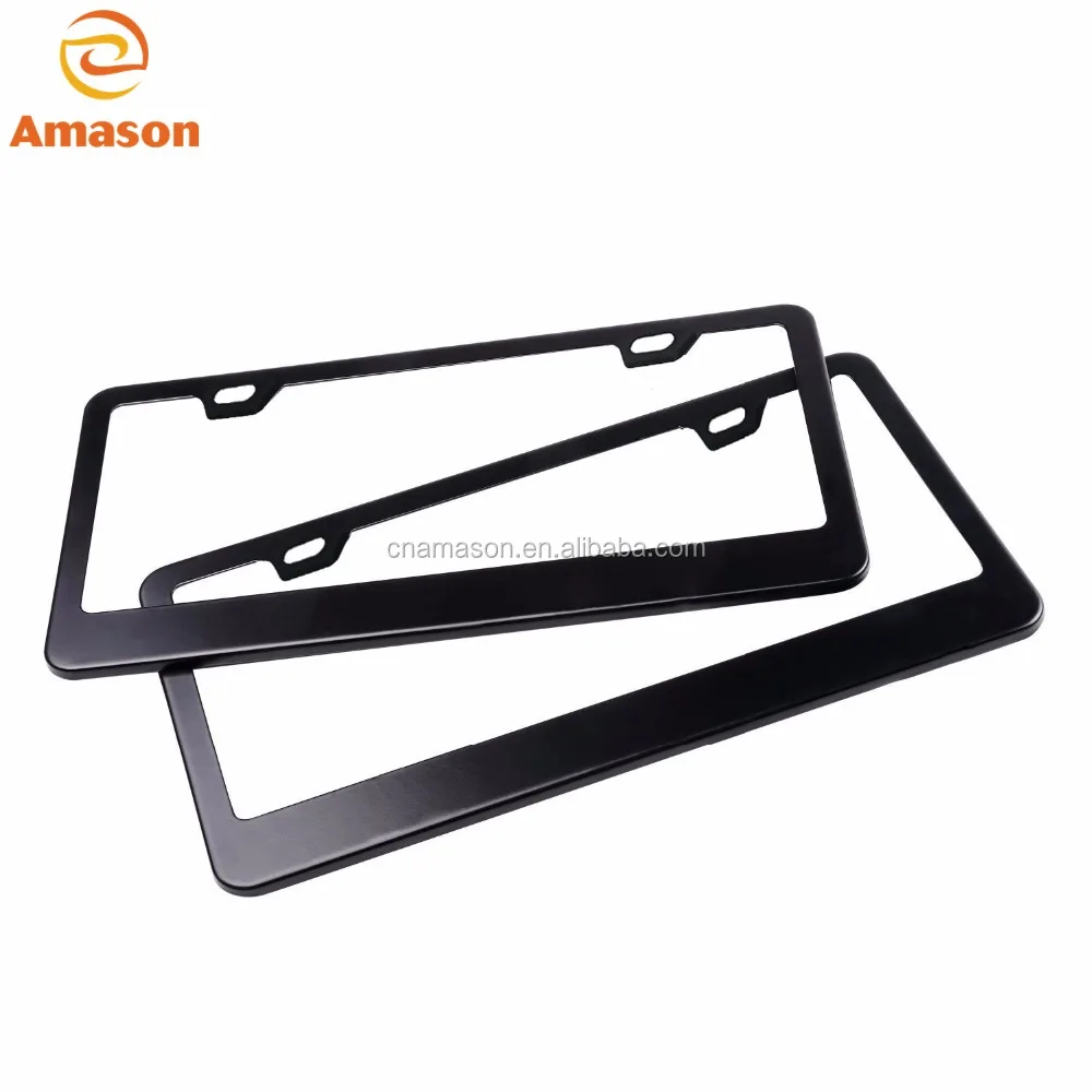 Matt black powder coating 2 hole US standard license plate frame