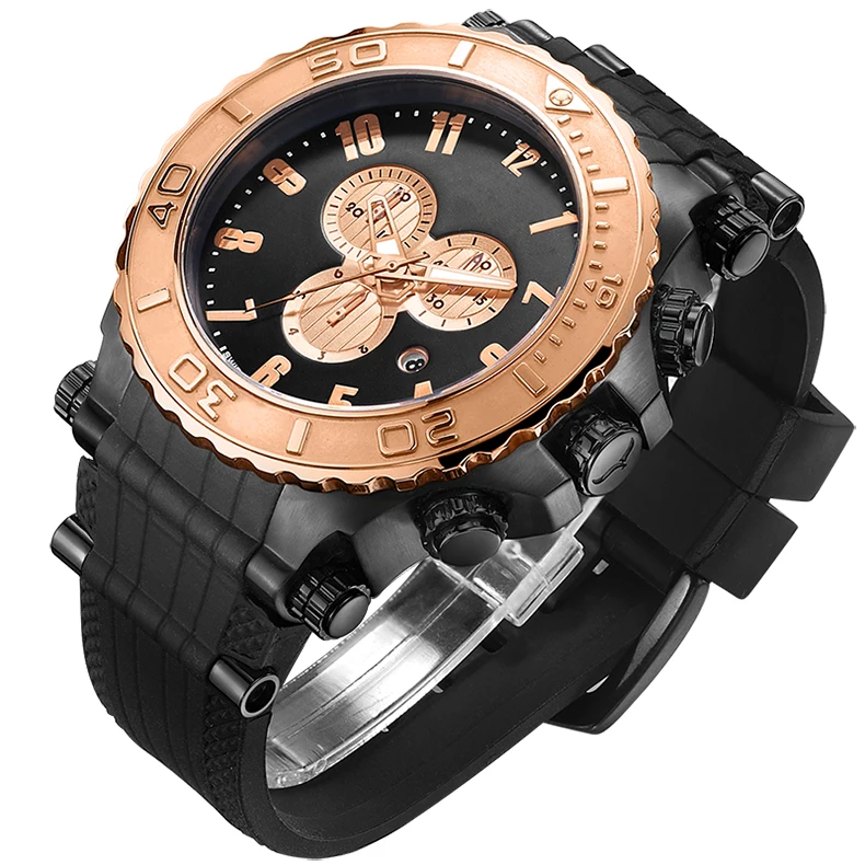 China Wrist Watch Manufacture Accept Custom Logo Fashion Branded Stop Chronograph Sports Watch for Mens
