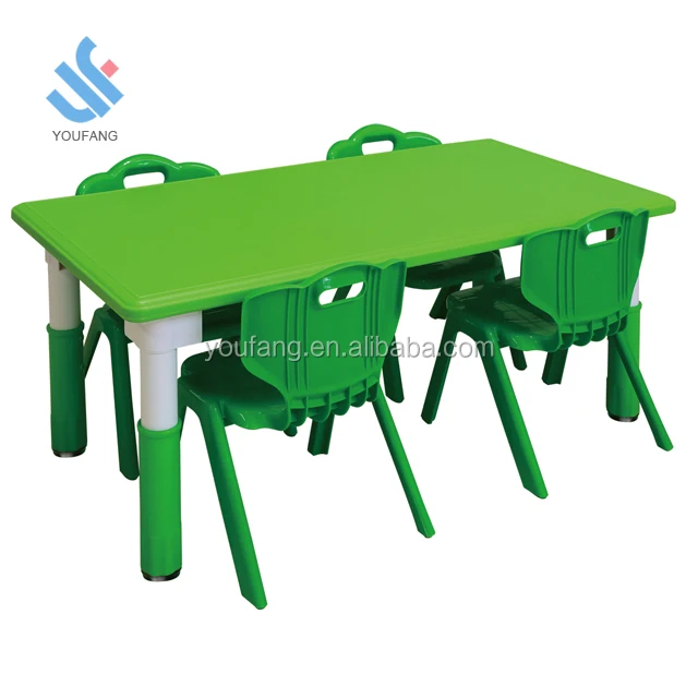 YF-01017C Hot selling plastic children preschool table play desk rectangle big size kids study table