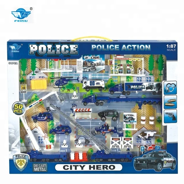 Hot sale 1 87 police  action mini diecast car toy as gift educational toy