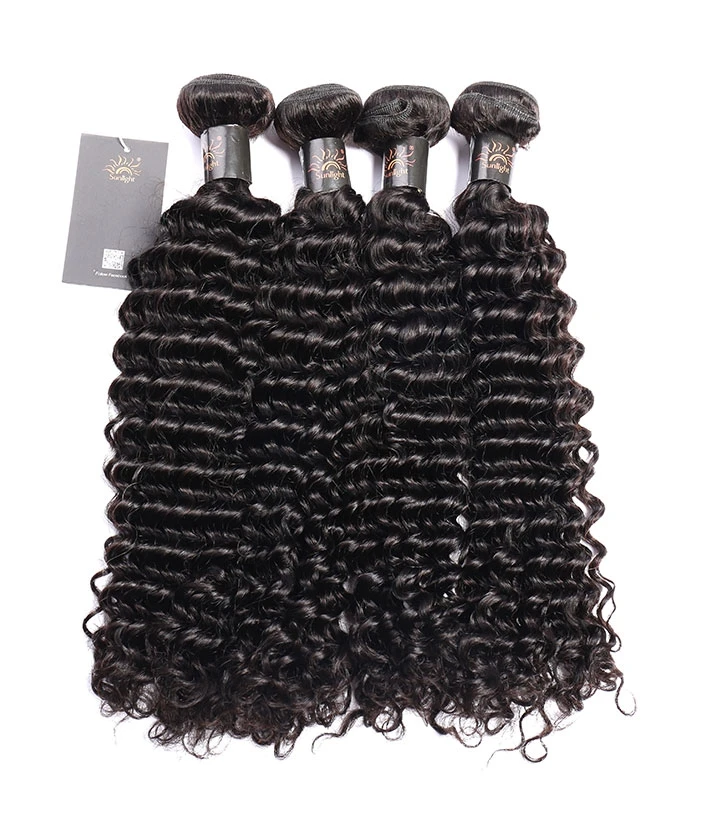 Sunlight Brazilian Remy Hair Deep Curly  cheap malaysian kinky curly hair  weave  and curly virgin hair bundles