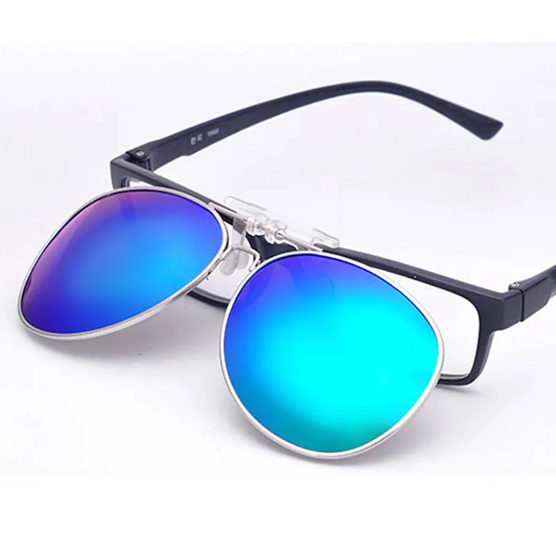 Mirrored Polarized Clip On Sunglasses Men Pilot Fit Over