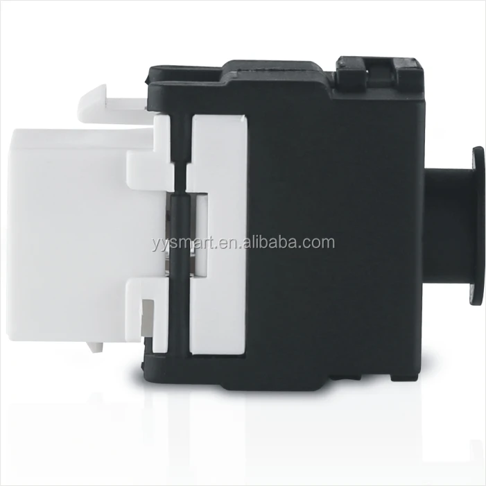 Cat6 UTP Tool-less Black and white keystone jack