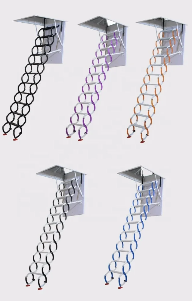 fold up step folding telescopic metal ladder stairs