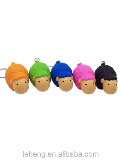 New arrival funny pooping sheep animal shape slime toys keychain