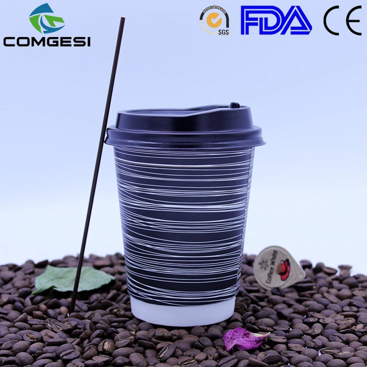 personalised black coffee cups takeaway_cardboard cups with cover_paper cups with cover
