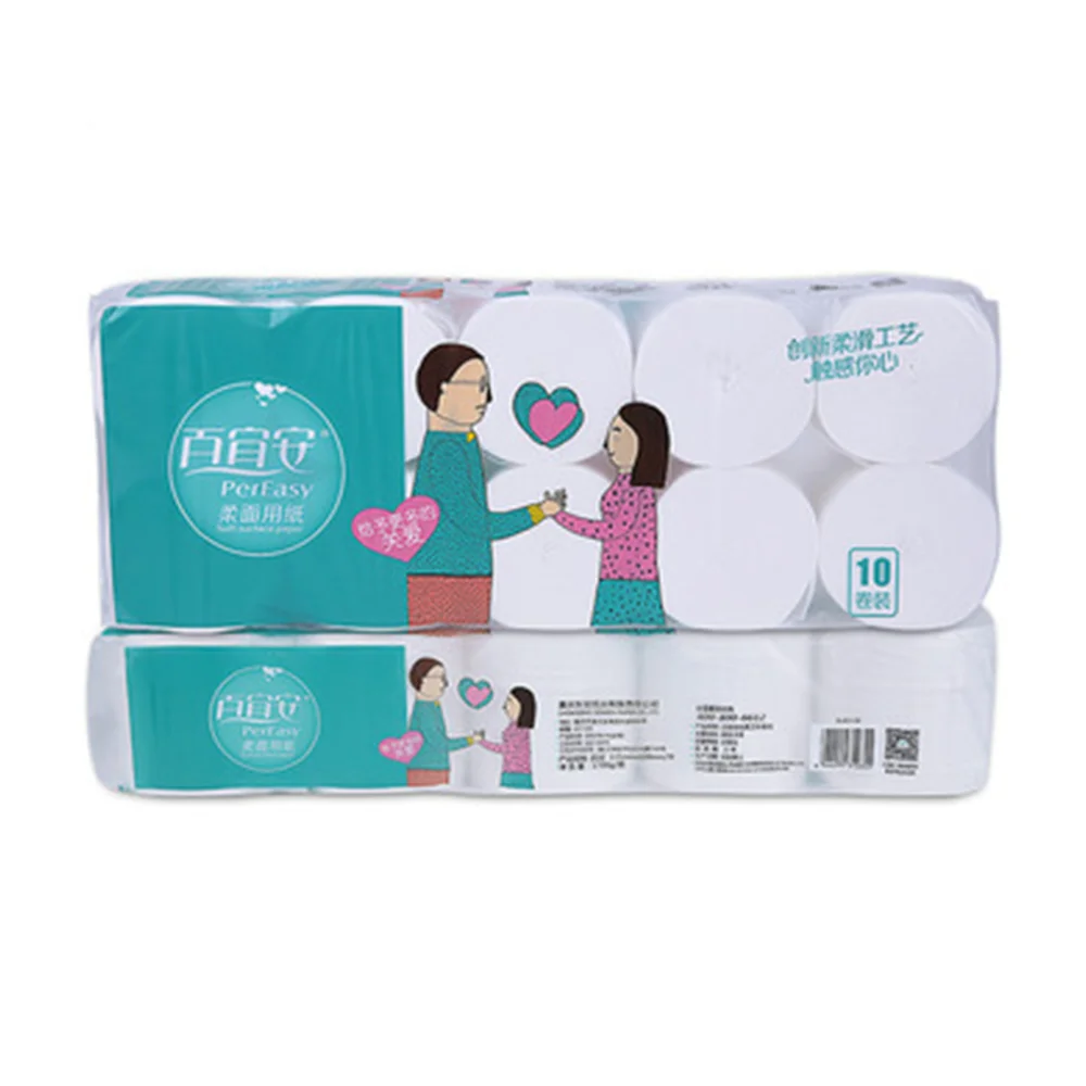 Hemp Toilet Paper Tissue Roll Bamboo Bulk Sell Soft Coreless Import 219 Sheets/ Roll - 12 Pulp 10rolls/bag 110*101mm Bag Freely