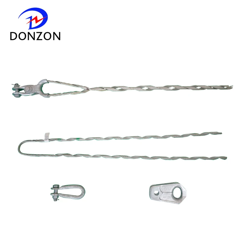 Aluminum clad steel and galvanized steel Preformed dead end guy grip clamp for Tension Set
