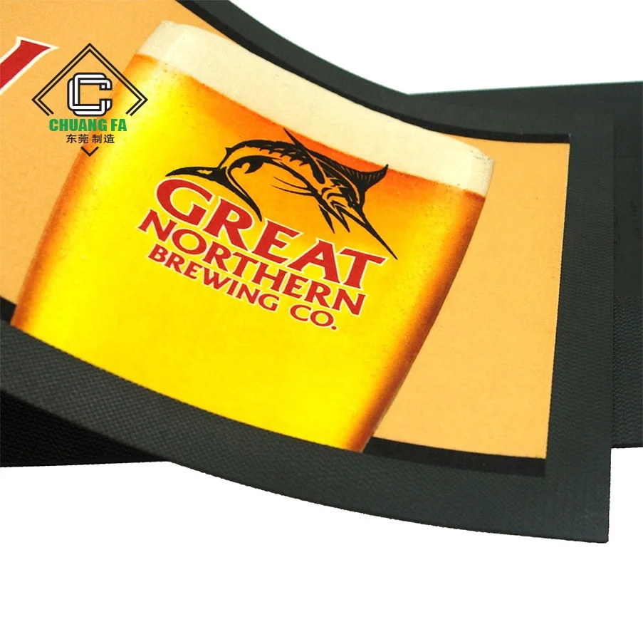 
Quality factory professional custom personalized rubber non-woven fabric sublimation transfer printing absorbent bar mat 