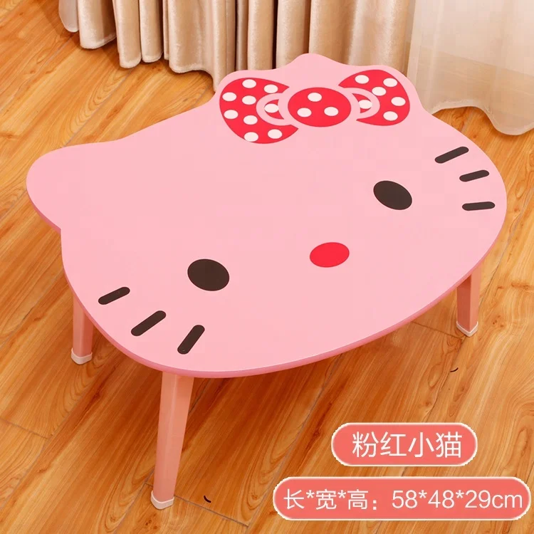 
Colorful cartoon table kids study dinning children table for kindergarten preschool with 4 removable legs 