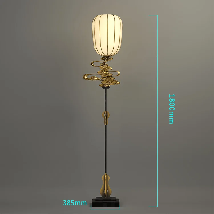 
Newly High Living Room Wooden Crafts Antique Vintage Stand Lamp Art Lighting Brass Floor Lamp 