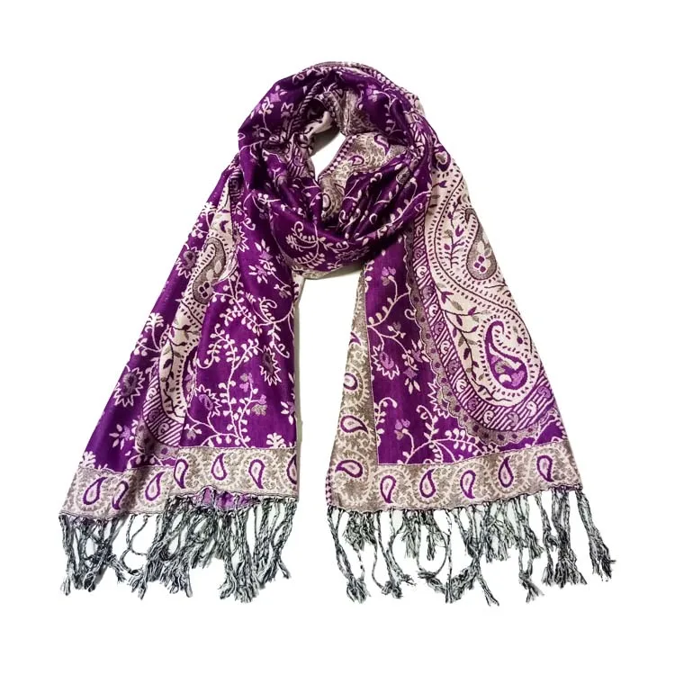 100% viscose scarf fashion paisley shawls hangzhou factory