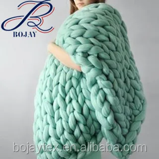 Merino Wool Grande Large Blankets Giant knit Cozy Throw Chunky Blanket Baby Adult Blanket
