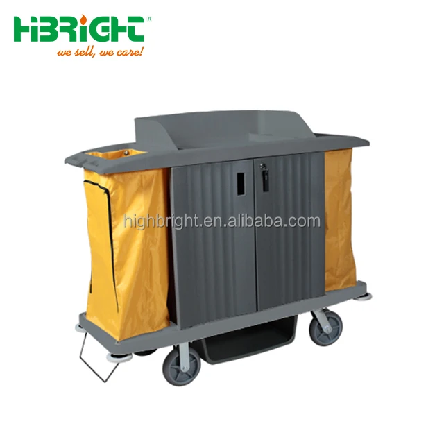 plastic housekeeping cleaning cart
