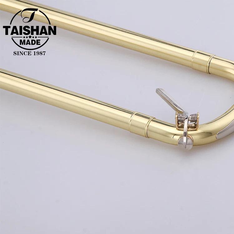 
Popular bB tone Gold Lacquer Tenor Trombone With Brass Bell 