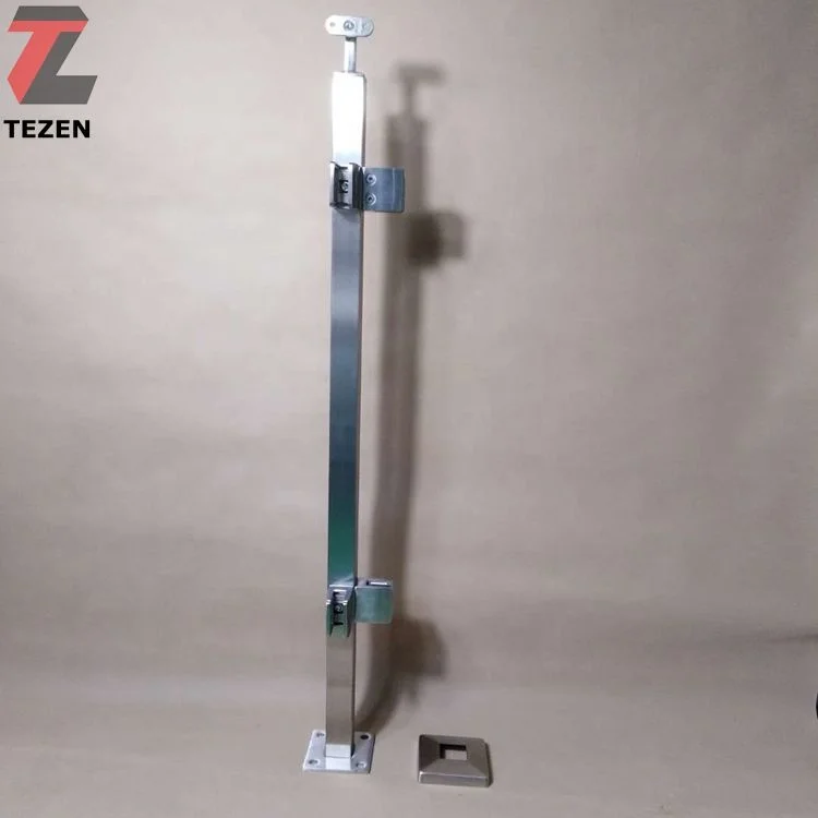 Stainless steel 304 316 adjustable  staircase frameless fence balustrade post