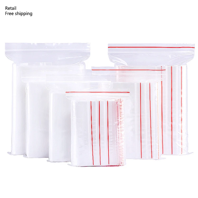 Retailing 12*17CM White Ziplock Clear Transparent PE Zip Lock Plastic Bag For Clot#