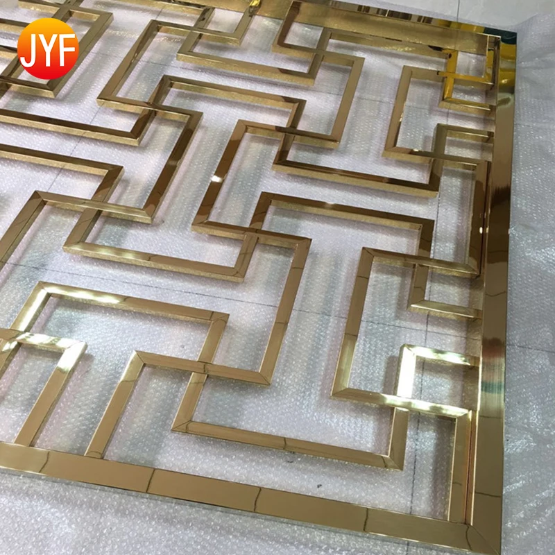 ZZ3002 2019 Popular 304 Brushed Wall Decorative Metal Frame Room Divider