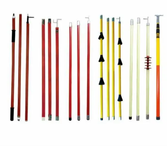 Adjustable High Voltage Fiberglass Telescopic FRP Triangle Hot Stick