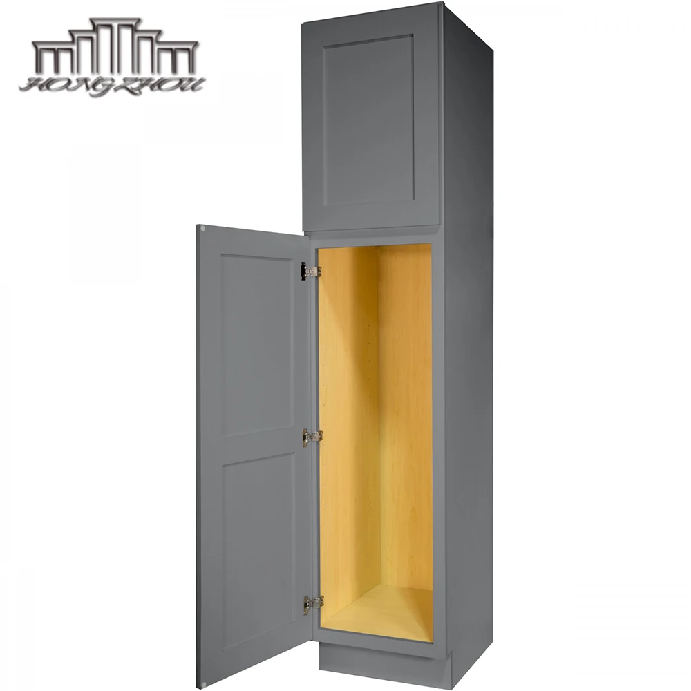 Ready Made Modular Kitchen Pantry Cabinet With Solid Wood Door