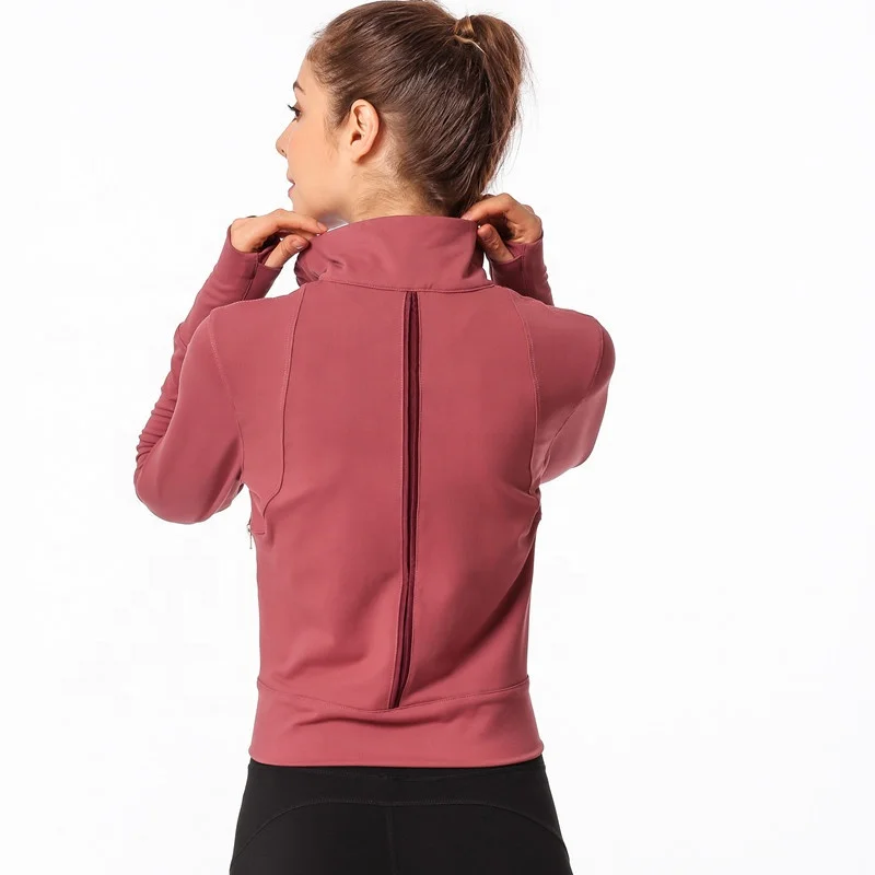 New Autumn Winter Long Sleeve Net Breathable Nylon Zipper Coat Yoga Running Sport Jogging Jacket Women