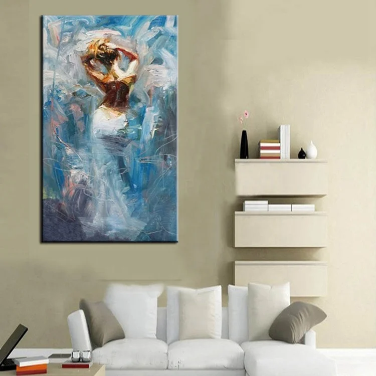 Картина маслом на холсте с изображением танцующей девушки