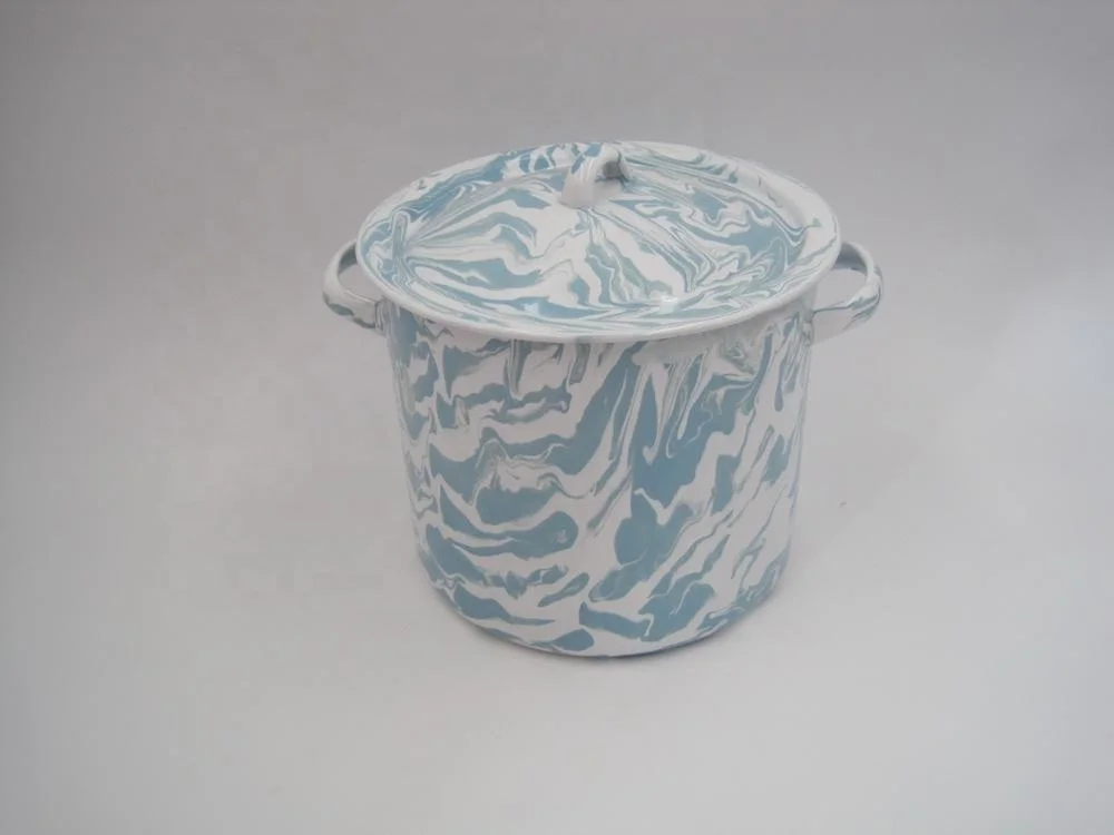 Dia 26 см круглая эмалированная коробка для хлеба горшок для хранения картофеля с крышкой