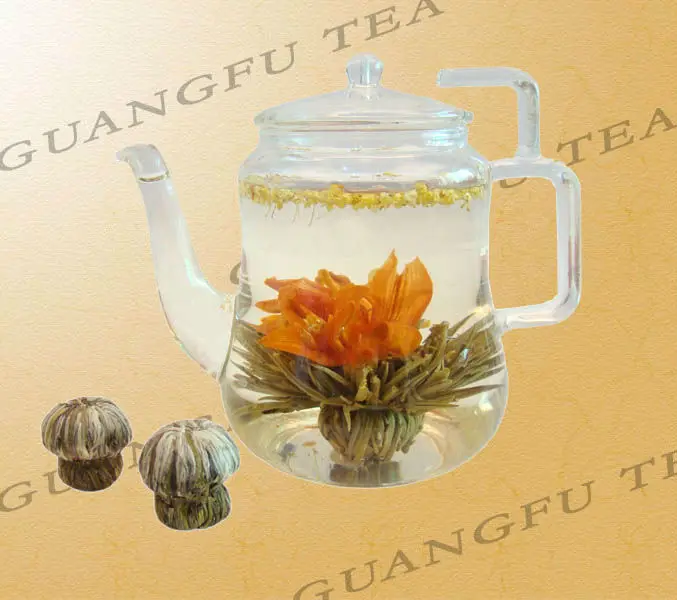 Dan Gui Bai He Osmanthus Lily Blooming tea high grade silver needle with lily and osmanthus flower