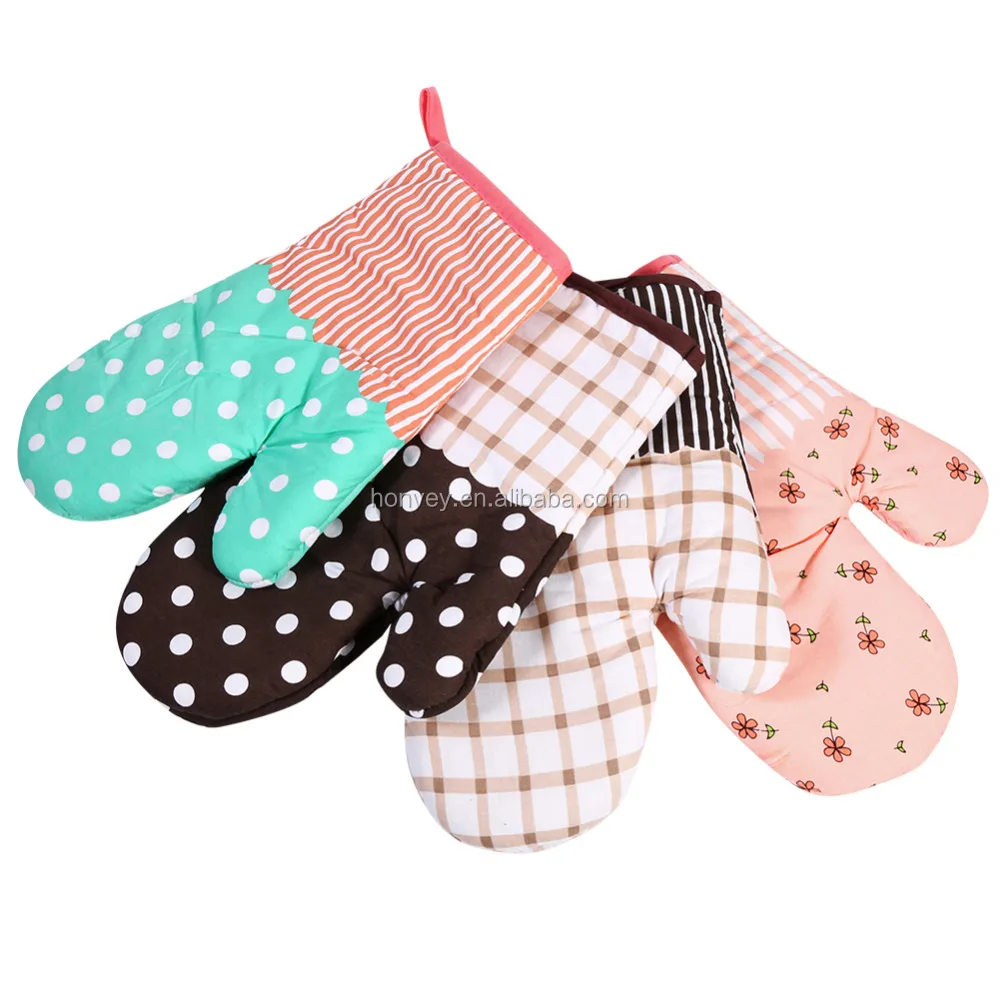 Oven Mitt Cotton Cute Kitchen Cooking Microwave Oven Mitts Non-slip Glove Thickening High Temperature Oven Glove
