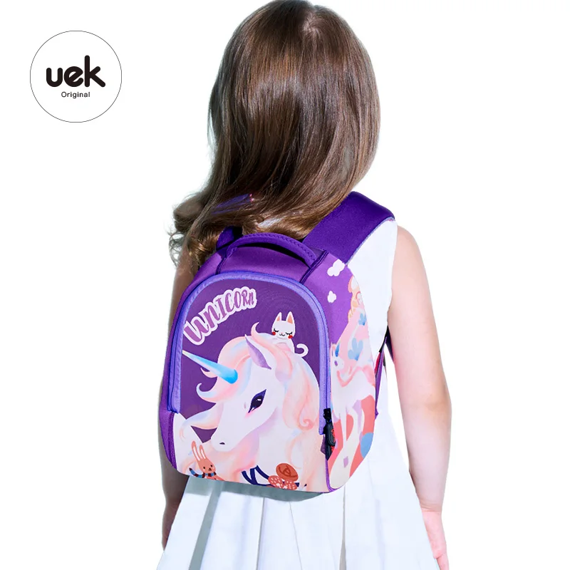 UEK Kids New Design Waterproof Girls Unicorn child backpack bag kids school bag cartoon