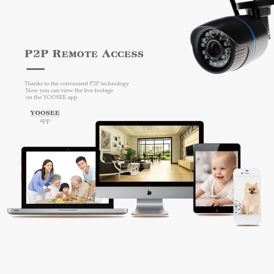  Yoosee Wi-Fi IP-камера 720P 960P 1080P Беспроводная Проводная ONVIF P2P CCTV цилиндрическая наружная камера со слотом для SD-карты макс. 64 ГБ