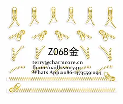 Zipper design nail art 3D transfer sticker 2016 popular theme for nail beauty