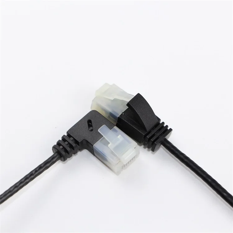0.3m 0.5m 0.8m 1m 2m 3m 24AWG 26AGW Copper UTP RJ45 90 Degree Network Equitements Cat5e Cat6 Ethernet LAN Cable Patch Cord Cable
