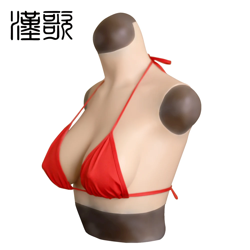 
L size D- Cup Food Grade Silicone Lifelike Breast Forms Crossdresser Cosplay Boobs Artificial 