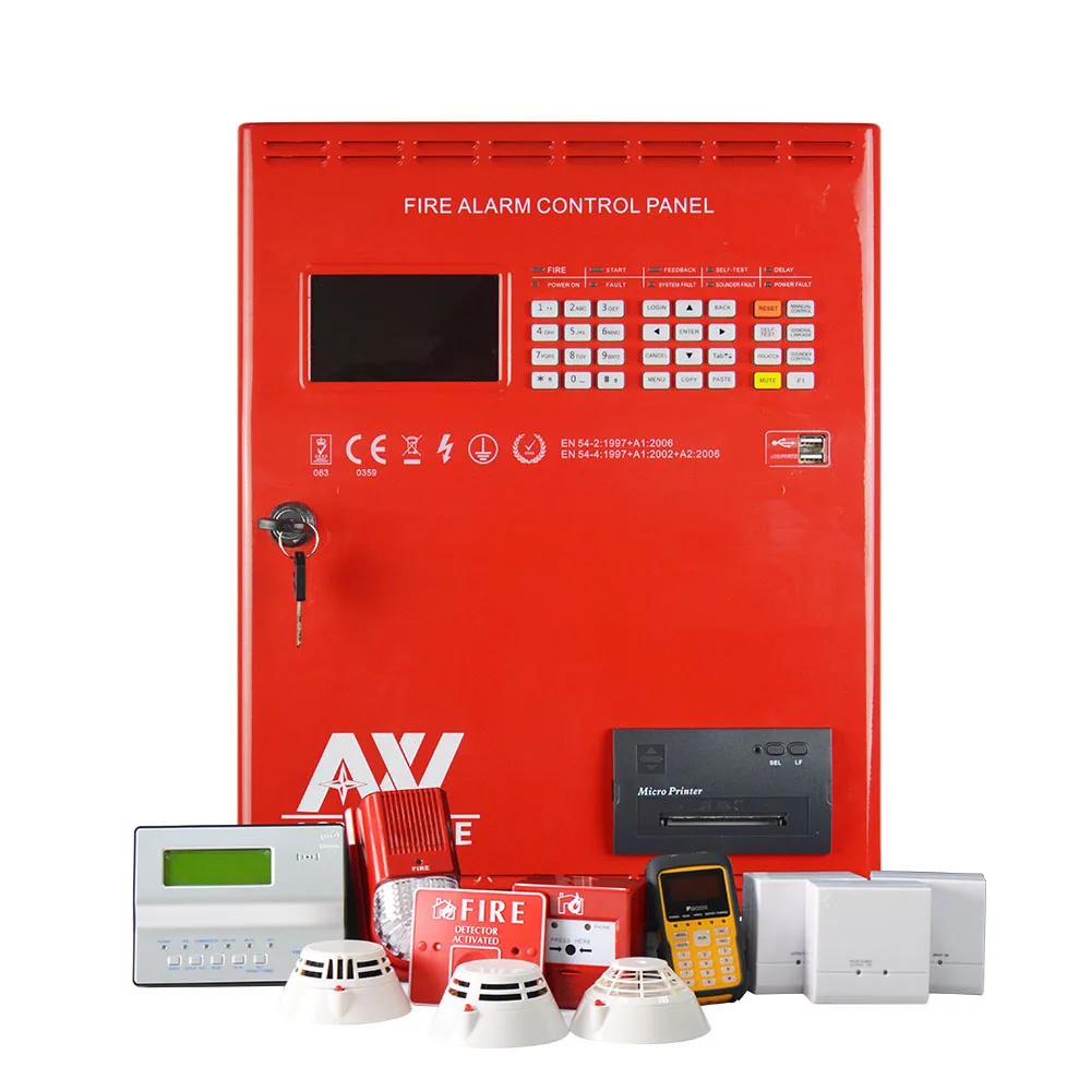 Asenware addressable fire alarm system, 324 address analog intelligent fire alarm control panel
