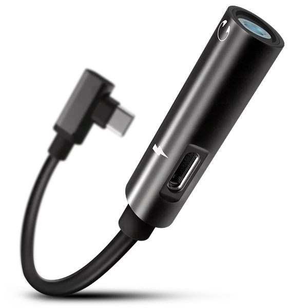 SUNLINE 2019 2 in 1 Audio adapter for Type C to Type C & DC 3.5 mm headphone jack charging and music for all mobile phone