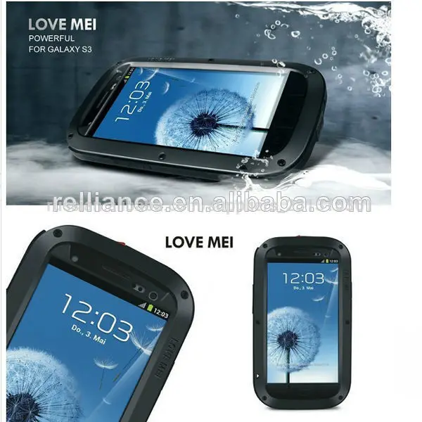 Gorilla Glass Metal Waterproof Mobile Phone Case for Sansung Galaxy S3 Protective Cover