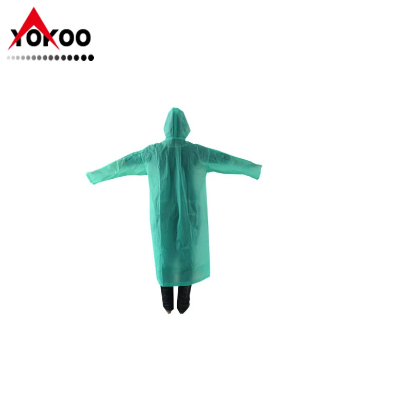 adult PVC raincoats, green pvc long raincoat