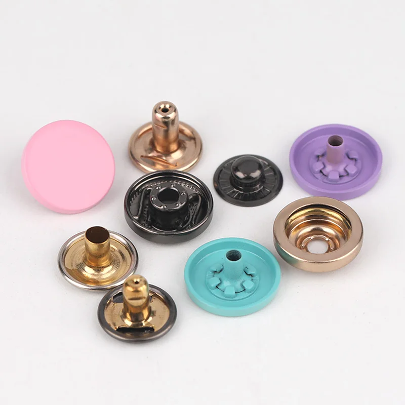 
custom made garment accessories 15mm/17mm colored zinc alloy metal snap button for jackets 
