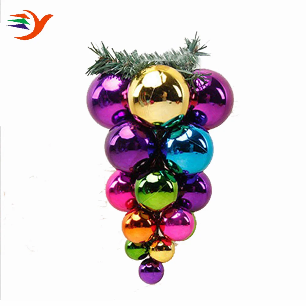 
Colorful grape shape ball sets christmas plastic ball 