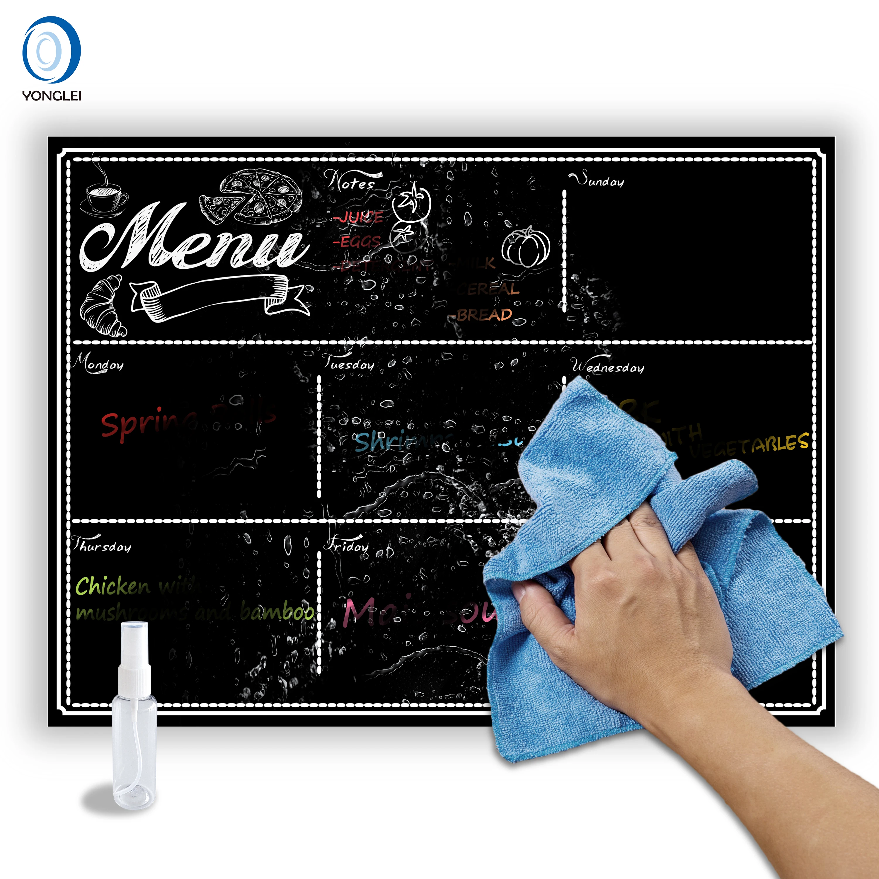 
9.8-1 Easy erasable refrigerator magnetic chalkboard weekly meal planner magnetic boards for kitchen 