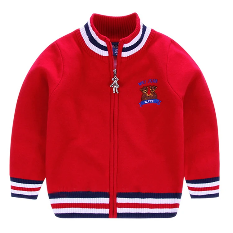 Boys girls high Neck knit sweater kids fall winter thick cotton coat cardigan