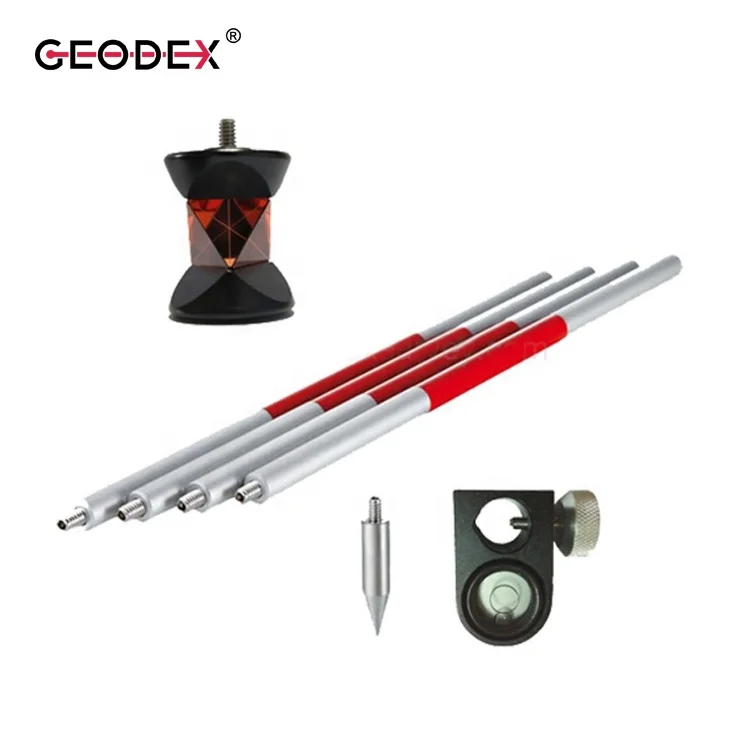 360 Degree Surveying Prism Reflector with 4x mini poles for robotic total station bridge & tunnel monitoring surveying