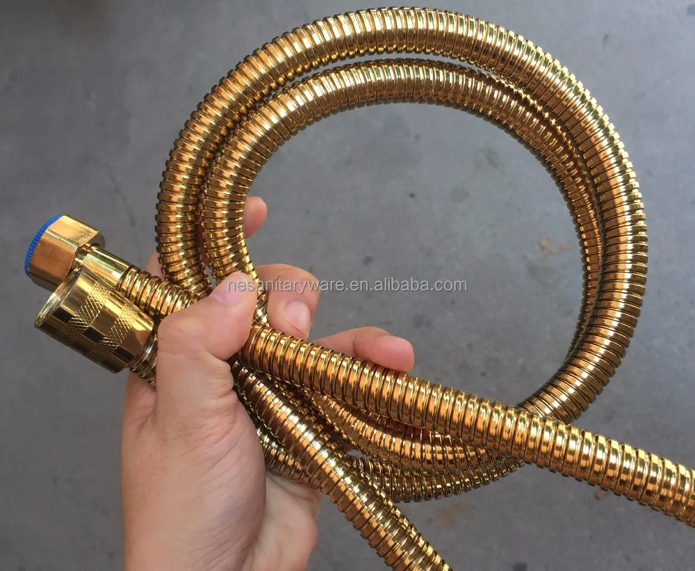 NS-SH04 Stainless Steel Flexible Luxury Gold Shower Hose for Laundry