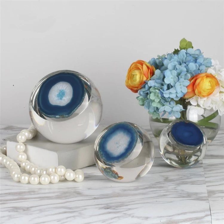 Promotional large customized crystal art glass sculpture craft bead